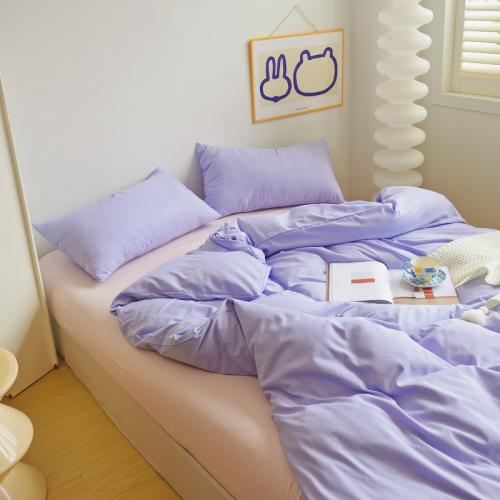 Polyester Bedding Set thicken Dayestuff Solid Set