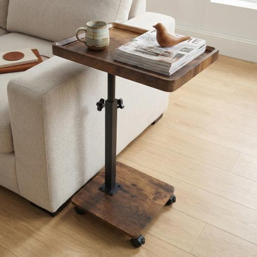 Medium Density Fiberboard adjustable Side Table durable Steel Tube PC