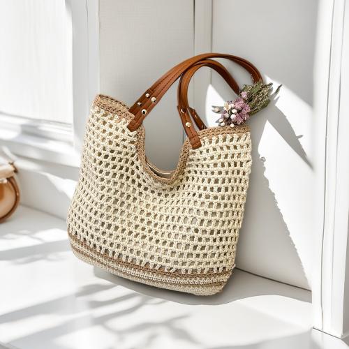 Straw Woven Shoulder Bag large capacity & hollow Polyester PC