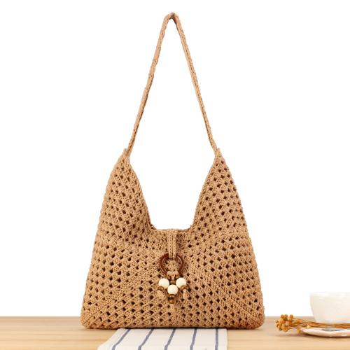 Cotton Cord Shoulder Bag large capacity & soft surface & hollow Polyester PC