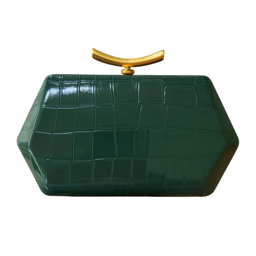 PU Leather hard-surface & Box Bag Clutch Bag attached with hanging strap Cotton crocodile grain PC