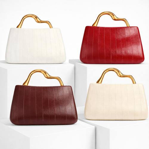 PU Leather hard-surface & Box Bag Handbag attached with hanging strap Cotton PC