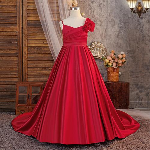 Viscose & Polyester & Cotton Princess Girl One-piece Dress floral PC