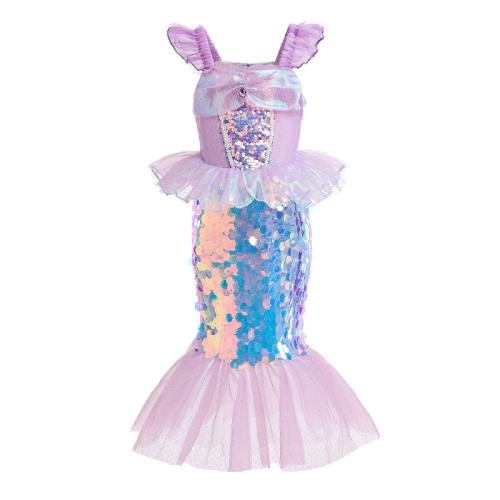 Cotton Princess Girl One-piece Dress Sequin multi-colored PC