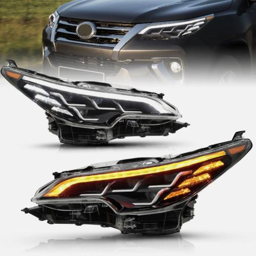 LED Sequential Headlight For Toyota Fortuner 2016-2020 Animation Front Lamp Pair