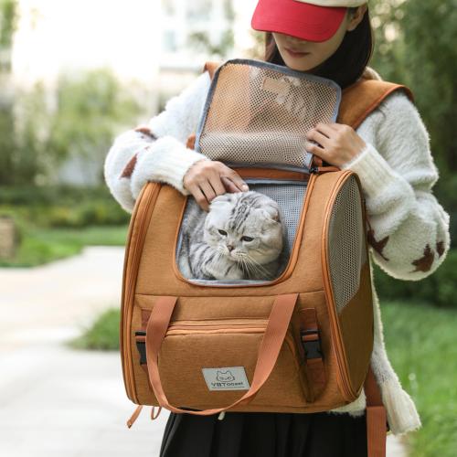 Oxford foldable Pet Backpack breathable Polyester PC