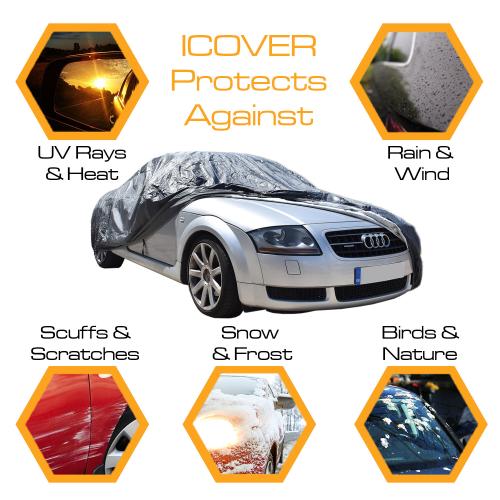 Heavy Duty Waterproof Car Cover Universal 210g All Weather Outdoor Protection