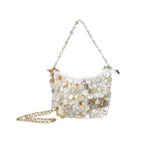 アクリル ハンドバッグ ポリエステル ベージュ 一つ