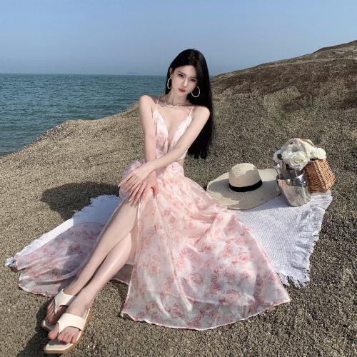 Polyester Strandkleid, Zittern, Rosa,  Stück