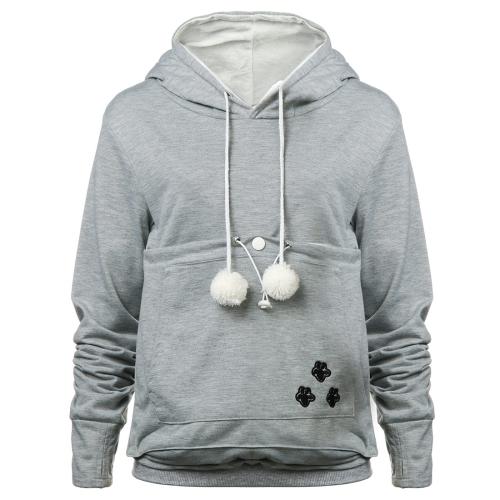 Printed Kangaroo Hoodie Mixed Fabric & Cotton long sleeve Cartoon 