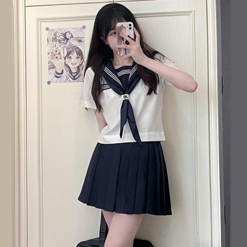 Polyester Tweedelige jurk set Marine Blauw Instellen