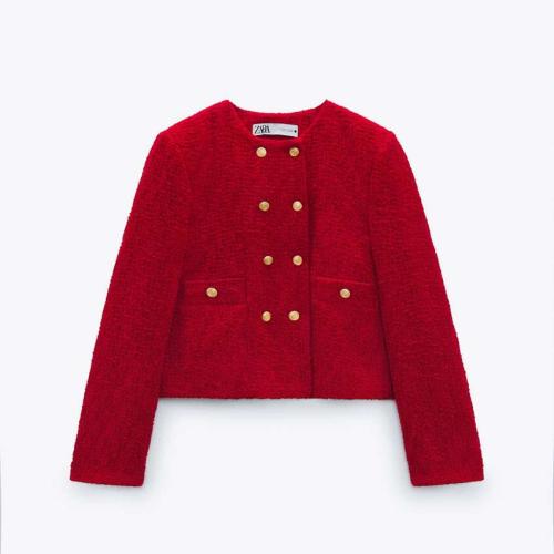 ポリエステル 女性カジュアルセット 単色 赤 一つ