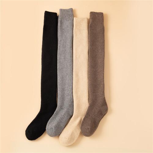 Wool Women Knee Socks thicken & thermal Napping Solid : Pair