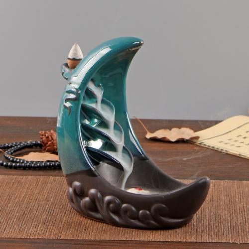 Keramik Backflow-Brenner, Handgefertigt, Blau,  Stück