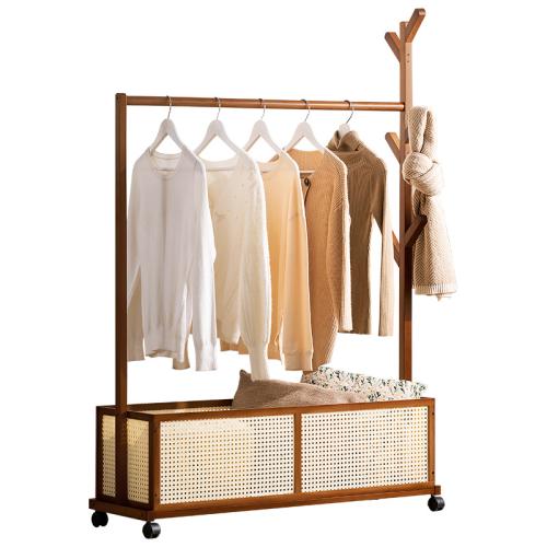 Moso Bamboo Clothes Hanger with caster & large capacity PC