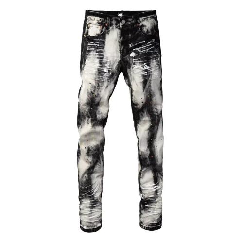 Cotton Denim Men Casual Pants pencil pant washed black PC