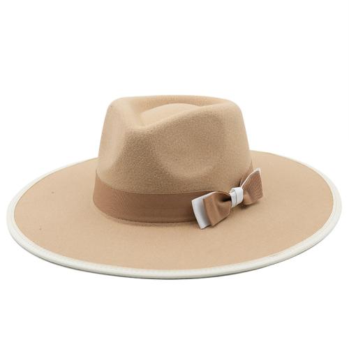 Vlněná tkanina Klobouk Fedora bowknot vzor più colori per la scelta kus