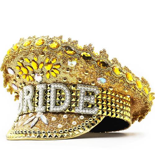 Cotton polyester fabrics windproof Army Cap sun protection & for women & with rhinestone gold PC