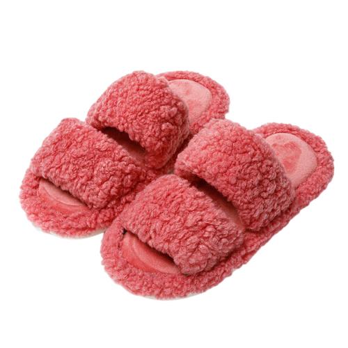 Plush & PVC Fluffy slippers hardwearing & thermal Pair