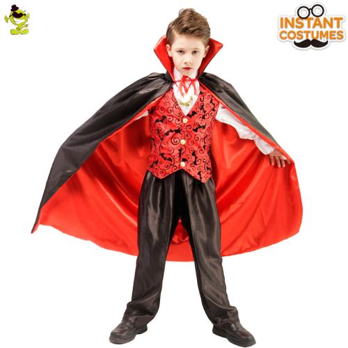 Polyester Hook and Loop Children Vampire Costume Halloween Design neckwear & cloak & vest & Pants PC