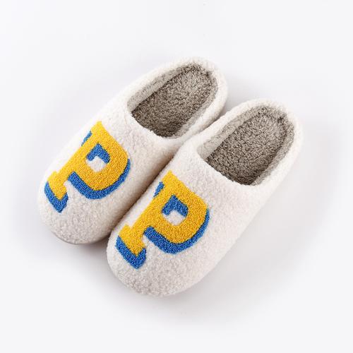 Thermo Plastic Rubber & Suede Fluffy slippers hardwearing & thermal letter Pair
