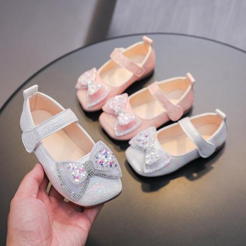 Rubber & PU Leather Girl Kids Shoes patchwork Others Pair