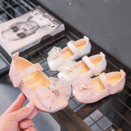 Beef Tendon & PU Leather Girl Kids Shoes & breathable patchwork Solid Pair