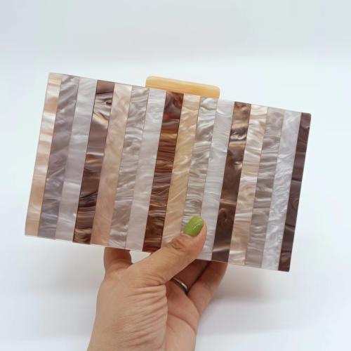 Acrílico Bolso de embrague, a rayas, colores mezclados,  trozo