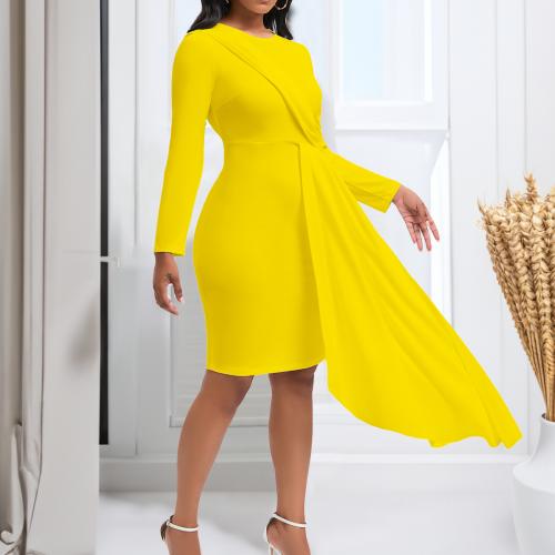 Polyester Slim & Plus Size Sexy Sheath Dress Solid PC