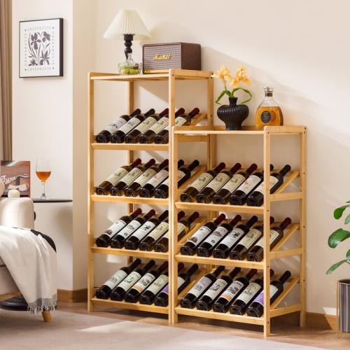 Moso Bamboo Wine Rack for storage & durable Solid PC