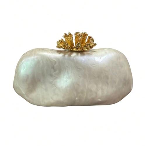 Acrylic Clutch Bag portable Solid white PC