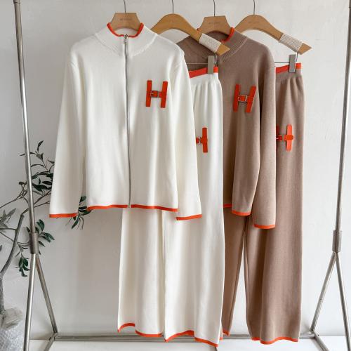 Polyester & Cotton Women Casual Set two piece Long Trousers & coat letter : Set