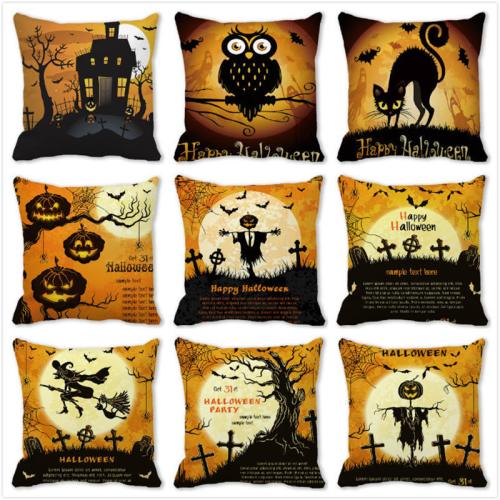 Polyester Peach Skin Throw Pillow Covers Halloween Design & durable printed PC