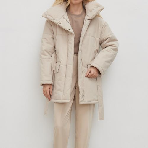 Polyester Women Parkas mid-long style & thermal Solid PC