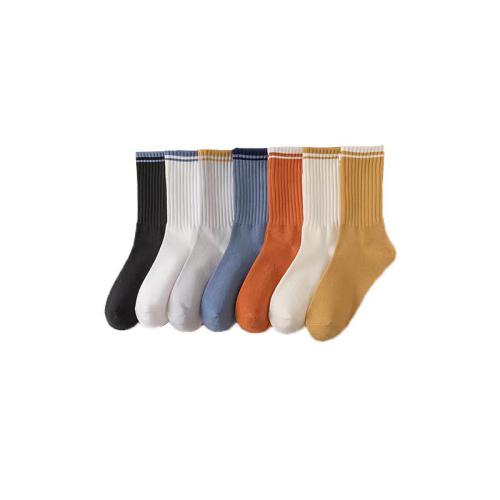 Poliéster y algodón Calcetines hasta la rodilla de los hombres, a rayas, más colores para elegir, :, 5Pares/Mucho, Mucho