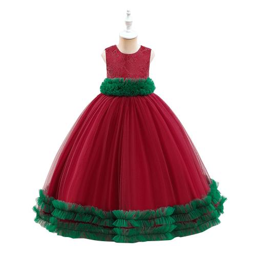 Poliéster Vestido de una sola pieza de la muchacha, Sólido, más colores para elegir,  trozo