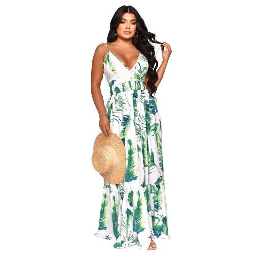 Poliéster Vestido de una pieza, impreso, Planta, más colores para elegir,  trozo