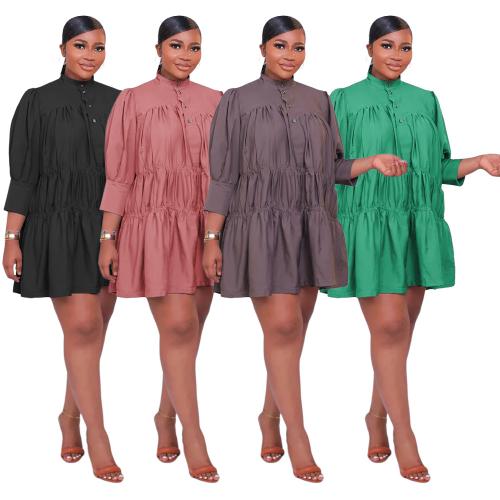 Polyester Einteiliges Kleid, Solide, mehr Farben zur Auswahl,  Stück