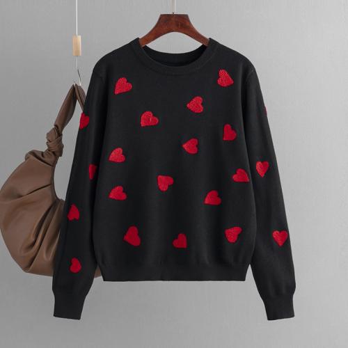 Viscose Fiber Soft Women Knitwear loose & thermal heart pattern : PC