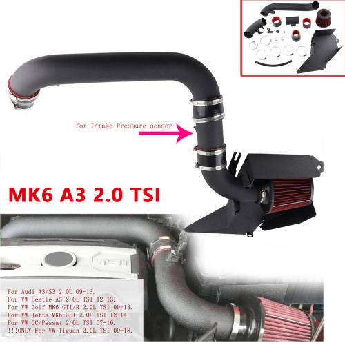 Aluminum Air Intake Pipe Kit Air Filter for VW Mk6 A3 3Inch High Flow EA888 2Nd Gen Engine