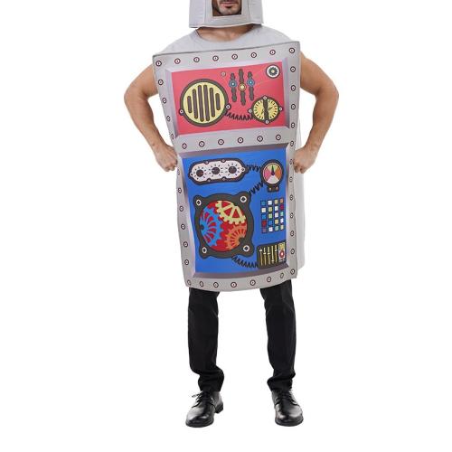 Polyester Men Halloween Cosplay Costume Halloween Design hood & teddy printed silver : PC