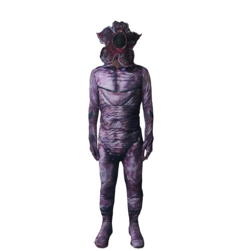 Polyester Men Halloween Cosplay Costume Halloween Design hood & teddy printed brown : PC