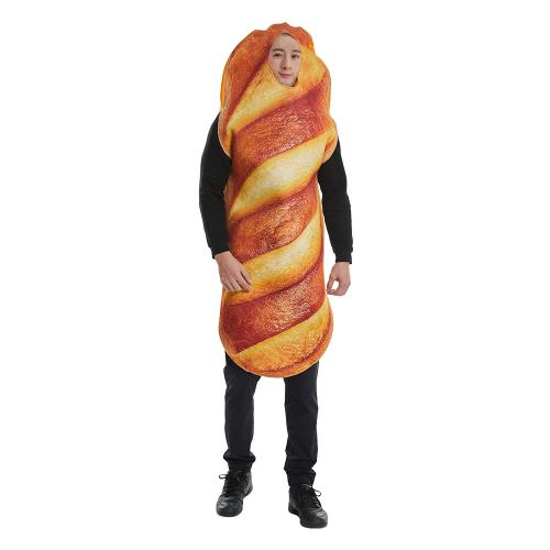 Polyester Men Halloween Cosplay Costume Halloween Design printed Bread yellow : PC
