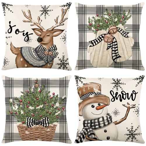 Polyester Throw Pillow Covers christmas design printed PC