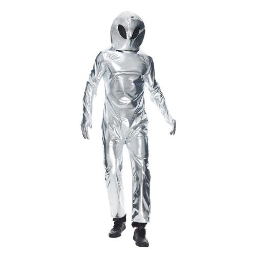 Polyester Men Halloween Cosplay Costume Halloween Design hood & teddy silver PC