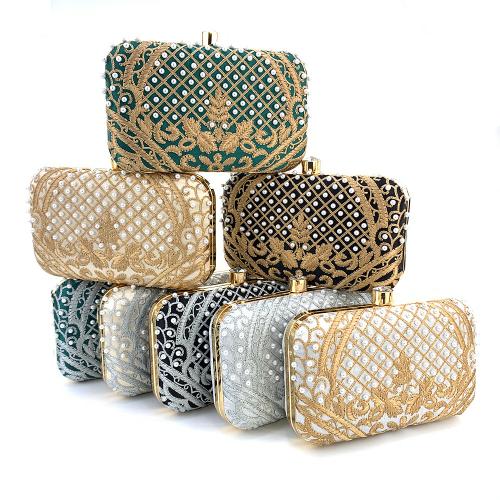 Plastic Pearl & Polyester Easy Matching & Vintage Clutch Bag PC