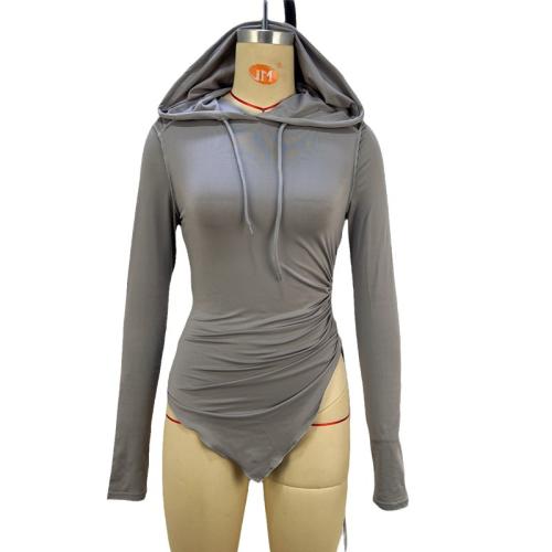 Spandex & Poliestere Dámské halenky s dlouhým rukávem Šedé kus