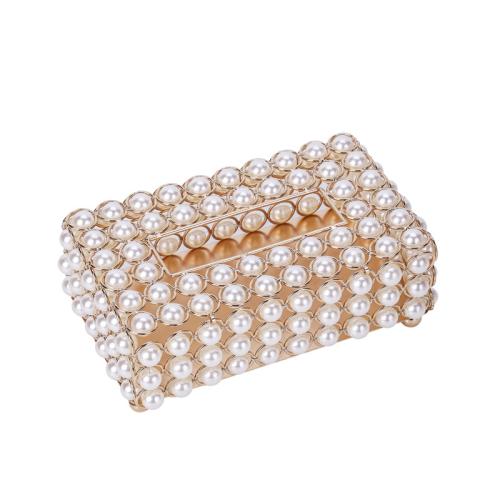 Iron Tissue Box durable Solid champagne PC