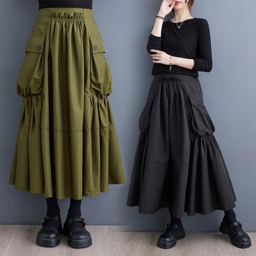 Poliéster Falda Maxi, Sólido, más colores para elegir, :, trozo