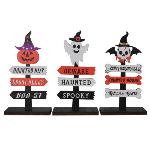 De madera Adornos de Halloween, negro, trozo